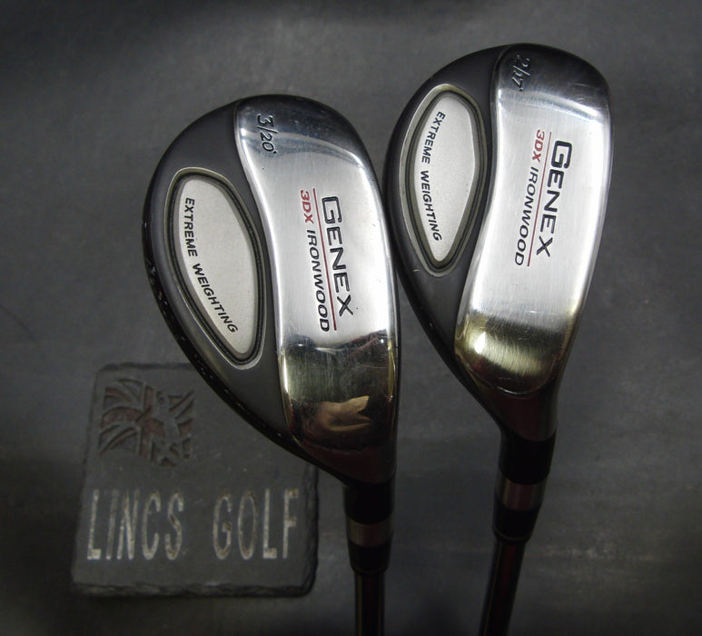 Set of 2 Genex 3D X Ironwood 17° 2 & 20° 3 Hybrids Regular Steel Shafts