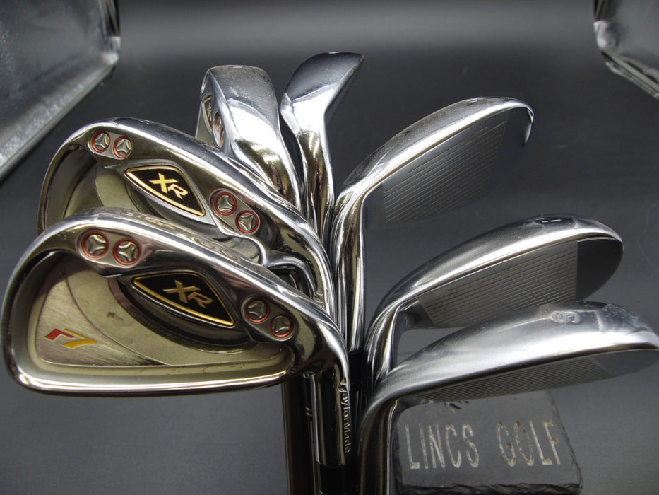 Set of 7x TaylorMade r7 XR Irons 5-SW Regular Graphite Shafts Mixed Grips*