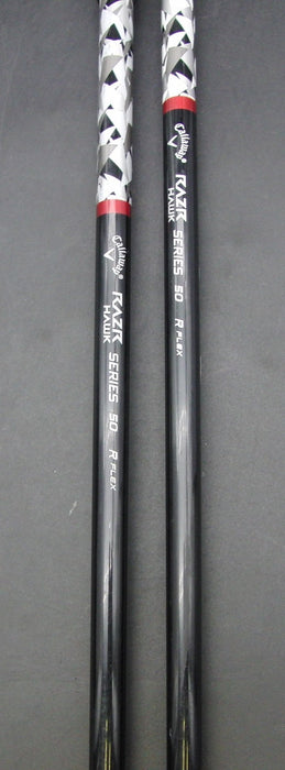 Set of 2 Callaway Razr Hawk 3 Wood + 5 Wood Regular Graphite Shafts Black Grips