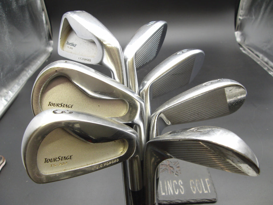 Set of 7x Bridgestone TourStage TS-202 Irons 3-6 & 8-PW Stiff Steel Shafts*