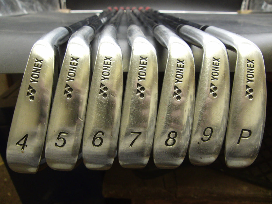 Set of 7x Yonex NanoV Irons 4-PW Stiff Steel Shafts Yonex Grips*