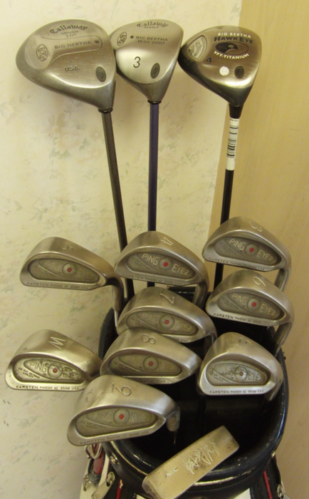 Set of Ping Eye 2 Red Dot 3-SW +Callaway Driver +3 + 4 Wood + Putter