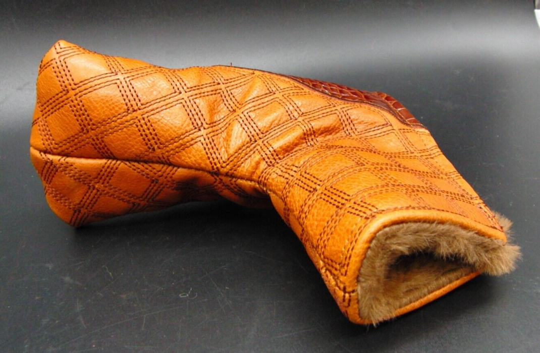 Luxury PSYKO GOLF Croc-Effect Quilted Genuine Leather Putter Embossed Head Cover
