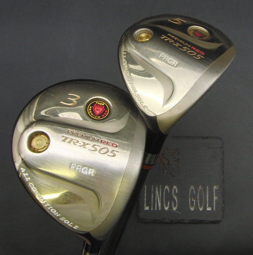Set of 2 PRGR TRX-505 3 + 5 Woods Regular Graphite Shafts PRGR Grips