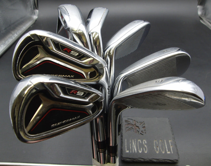 Set of 7x TaylorMade R9 SuperMax Irons 5-SW Stiff Steel Shafts With Grips*