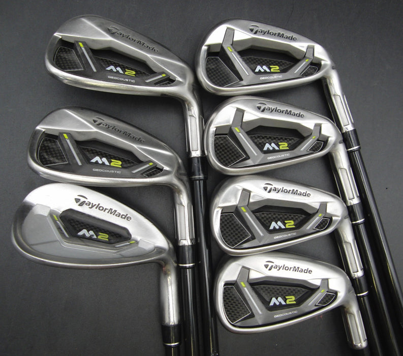 Set of 7x TaylorMade M2 2017 5-SW Irons Stiff Graphite Shafts Black Grips