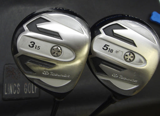 Set of 2 Tobunda TryFit 15° 3 & 18° 5 Woods Stiff Graphite Shafts TryFit Grips