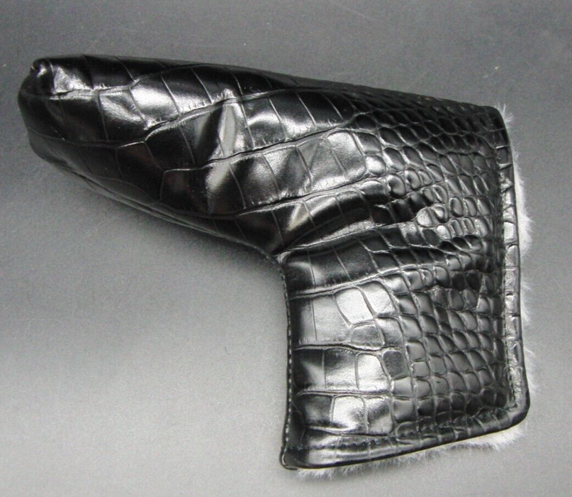 Luxury PSYKO GOLF Croc-Effect Embroidered Genuine Leather Putter Head Cover