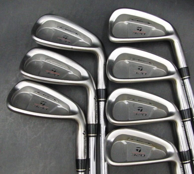 Set of 7 x TaylorMade 320 Irons 4PW Stiff Steel Shafts Mixed Grips