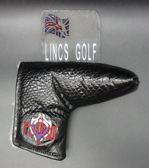 Luxury PSYKO GOLF Croc-Effect Embroidered Genuine Leather Putter Head Cover