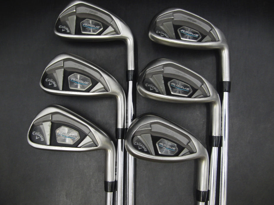 Set of 6x Callaway Rogue Star Irons 5-PW Stiff Steel Shafts GolfPride Grips*