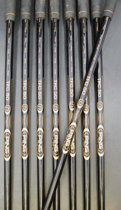 Set of 8x Ping 50th Anniversary G10 Black Dot Irons 4-SW Regular Graphite Shafts