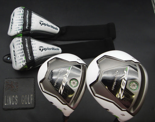 Set of 2 TaylorMade RBZ 15° 3 & 19° 5 Woods Regular Graphite Shafts & HeadCovers