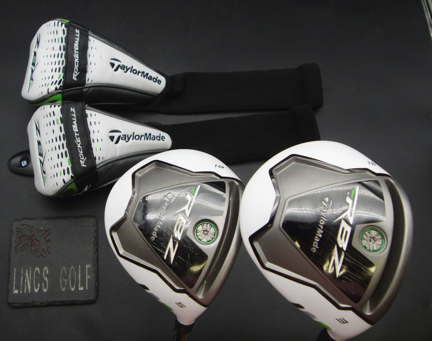 Set of 2 TaylorMade RBZ 15° 3 & 19° 5 Woods Regular Graphite Shafts & HeadCovers