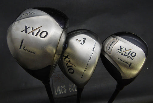 Set of 3 XXIO 9° Driver & 3 + 4 Woods Regular/Stiff Graphite Shafts