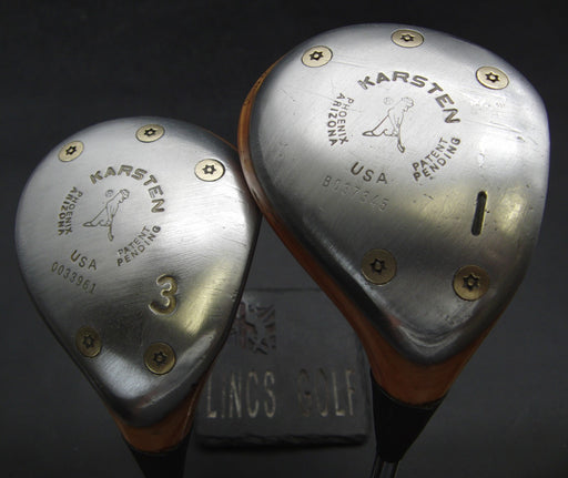 Set of 2 Ping Karsten Driver & 3 Wood Regular Steel Shafts Circle Grips