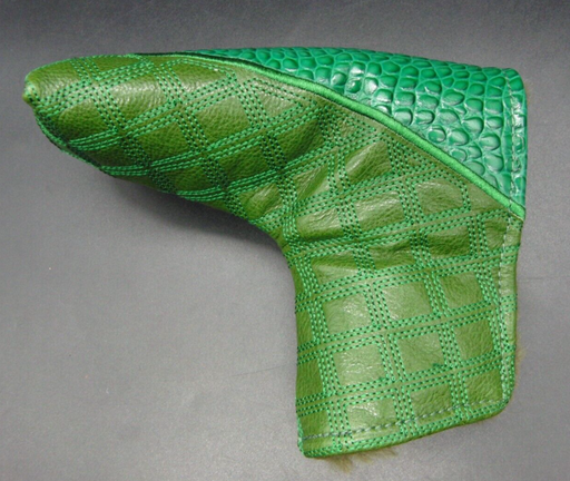 PSYKO GOLF Croc-Effect/Quilted Genuine Leather Putter Embossed Logo Head Cover
