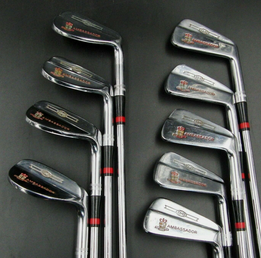 Vintage Set Of 9 x Slazenger AMBASSADOR 3-SW Irons Powerflex Steel Shafts