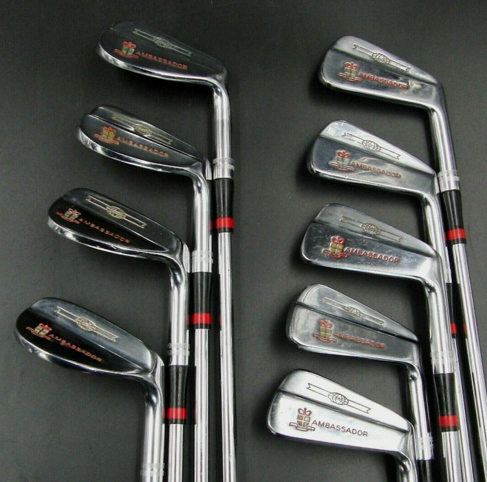 Vintage Set Of 9 x Slazenger AMBASSADOR 3-SW Irons Powerflex Steel Shafts