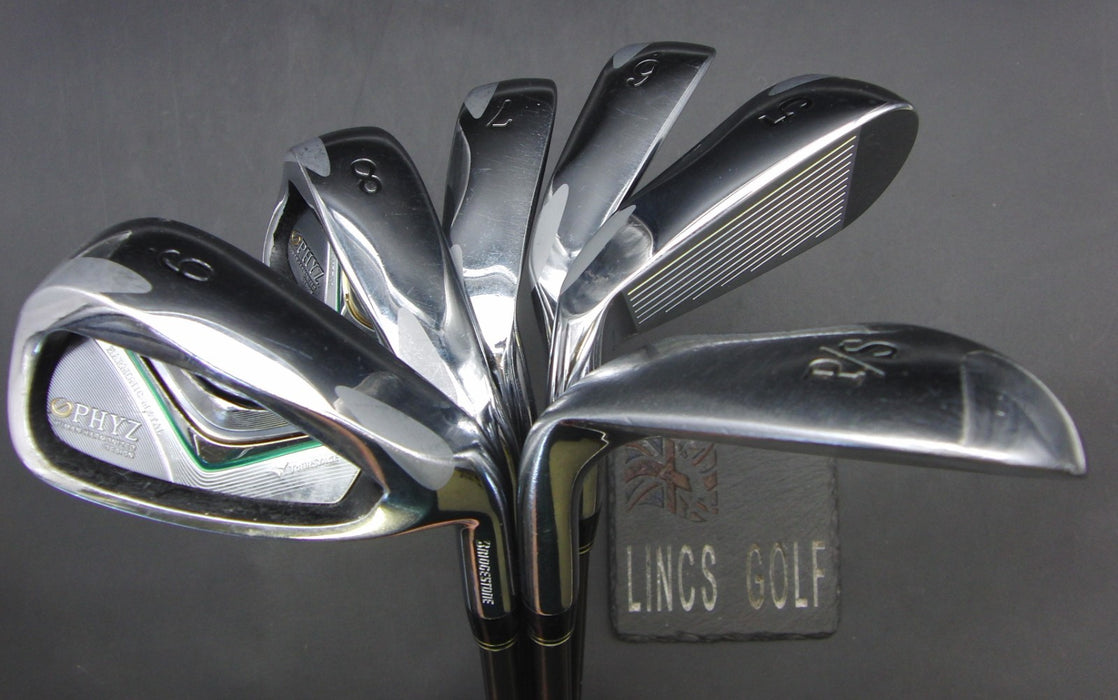 Set of 6x Bridgestone PHYZ 5-9 Irons + Gap Wedge Regular Graphite Shafts