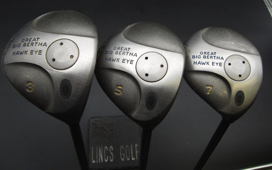 Set of 3 Callaway Great Big Bertha 3 + 5 + 7 Woods Regular Graphite Shafts*