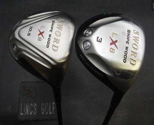 Set of 2 Katana Sword Snipe LX8 3 Wood & Driver Stiff Graphite Shafts Sword Grip