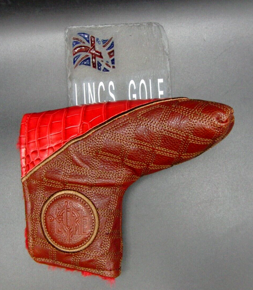 Luxury PSYKO GOLF Croc-Effect Quilted Genuine Leather Putter Embossed Head Cover