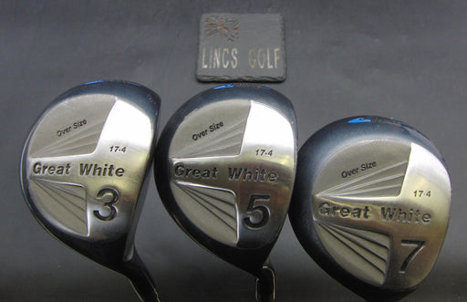 Set of 3 Tiger Shark Great White 3 Wood, 5 Wood + 7 Wood Regular Steel Shafts