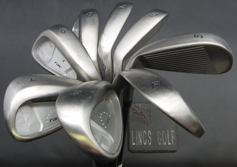 Set of 8x TaylorMade Rac OS 5-SW + AW Irons Regular Graphite Shafts