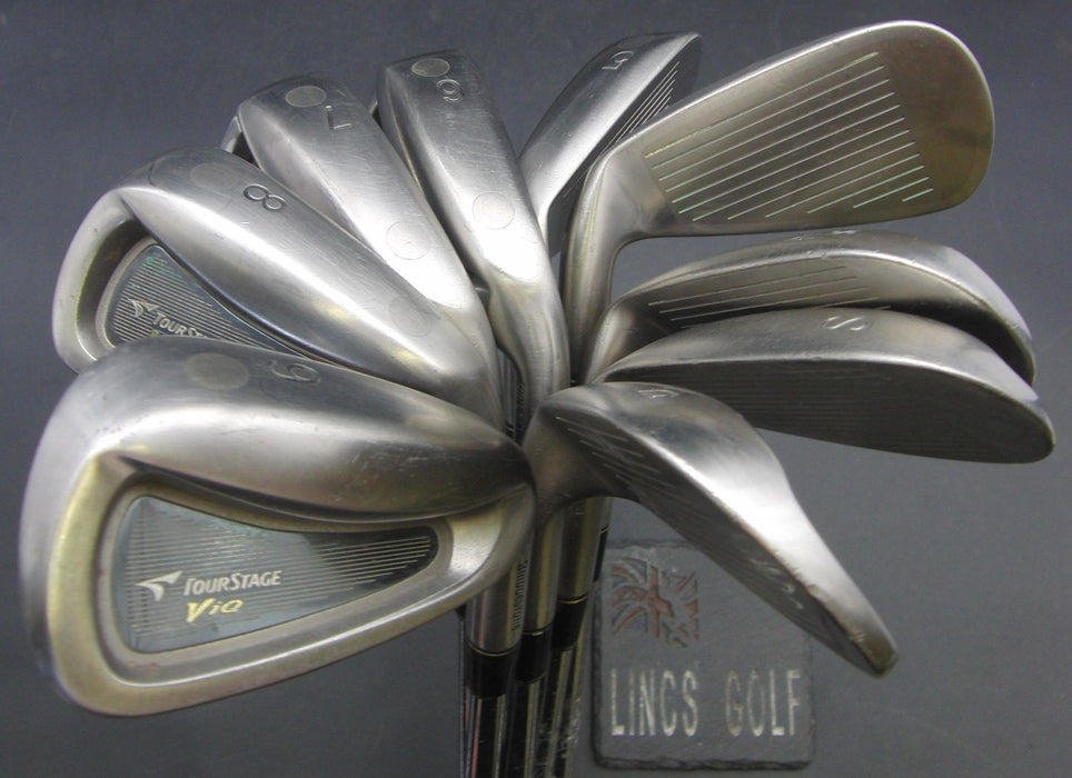 Set of 9x Bridgestone Tourstage ViQ 4-SW + AW Irons Stiff Steel Shafts