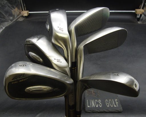 Set of 6 x Tsuruya AXEL DUAL IMPACT MM Irons 6-PW+AW Regular Graphite Shafts*