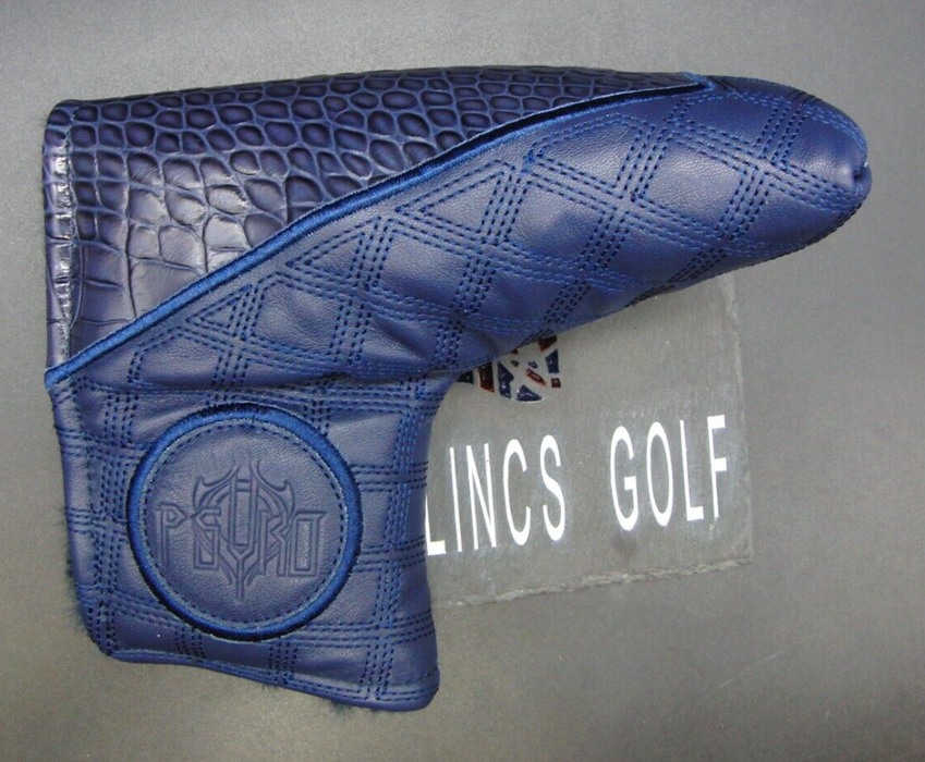 PSYKO GOLF Croc-Effect/Quilted Genuine Leather Putter Embossed Logo Head Cover