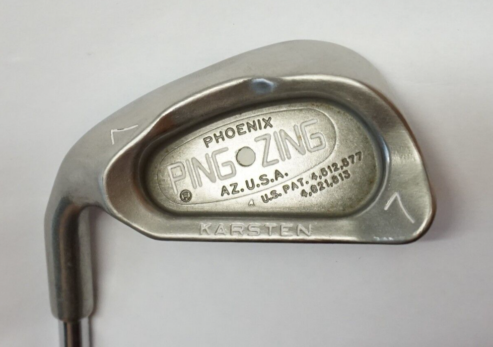 Left Handed Ping Zing White Dot 7 Iron JZ Stiff Steel Shaft Golf Pride Grip