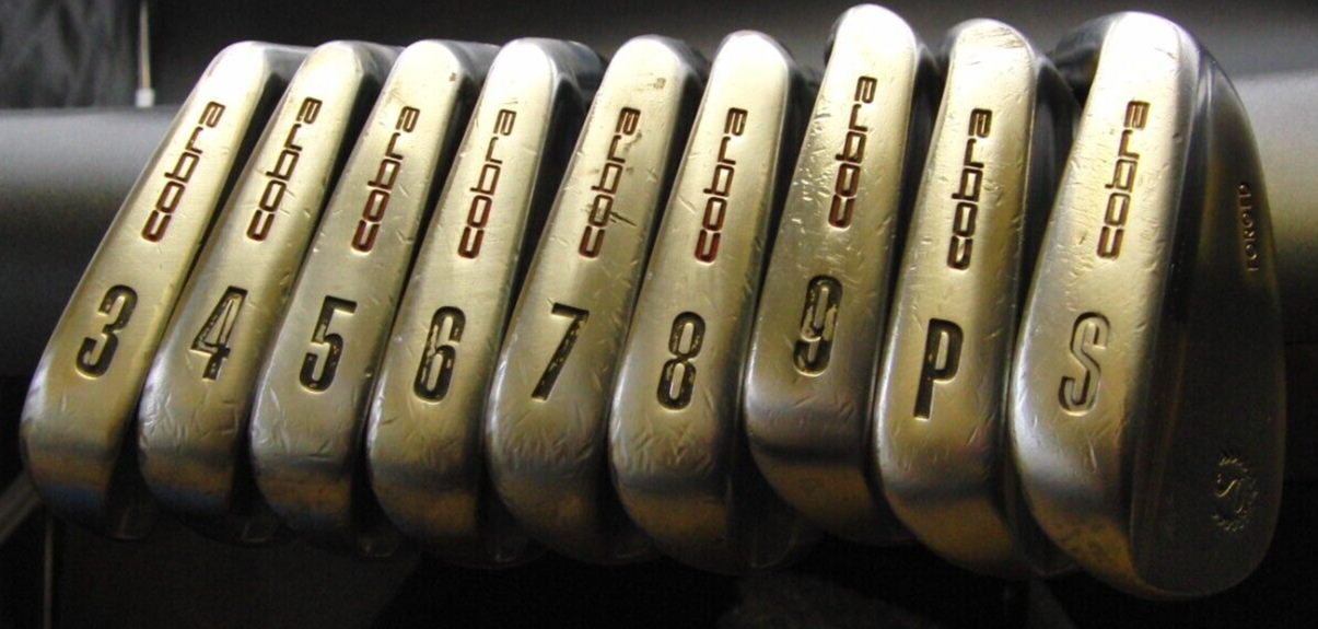Set of 9 x Cobra Greg Norman Forged Irons 3-SW Regular Steel Shafts Cobra Grips