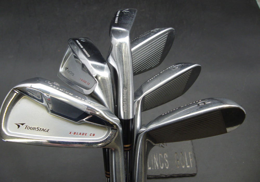 Set of 6x Bridgestone TourStage X-Blade CB 5-PW Irons Stiff Steel Shafts