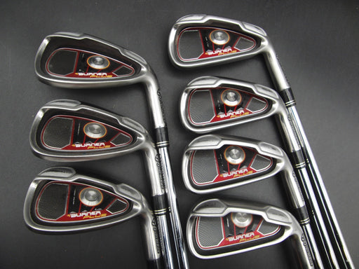 Set of 7x TaylorMade Burner Plus Irons 4-PW Stiff Steel Shafts TaylorMade Grips*
