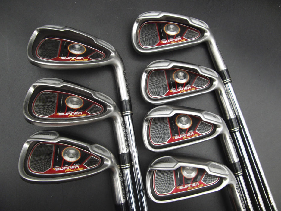 Set of 7x TaylorMade Burner Plus Irons 4-PW Stiff Steel Shafts TaylorMade Grips*