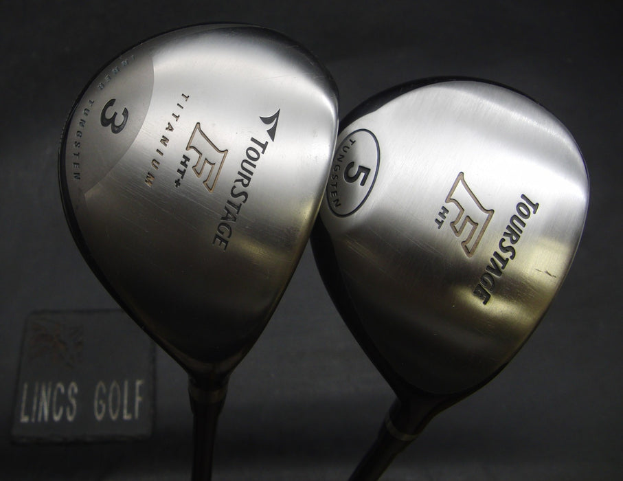Set of 2 Bridgestone Tourstage FHT 3+5 Woods Stiff Graphite Shafts G/Pride Grips
