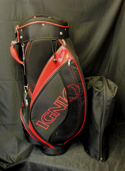Japanese 5 Division Ignio Black & Red Tour Trolley Cart Golf Bag