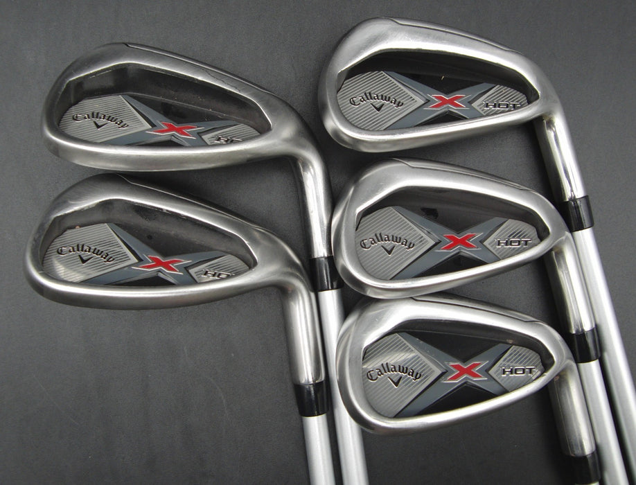 Set of 5x Callaway X Hot Irons 7-PW+AW Regular Graphite Shafts Callaway Grips