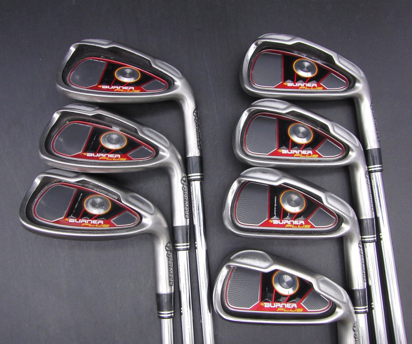 Set of 7x TaylorMade Burner Plus 4-PW Irons Stiff Steel Shafts TaylorMade Grips