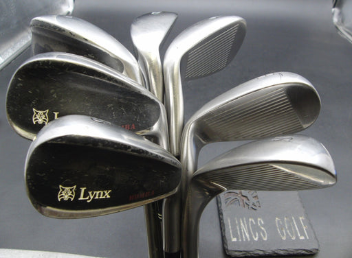 Set of 7x Lynx Bomba Irons 5-SW Regular Graphite Shafts Golf Pride Grips*