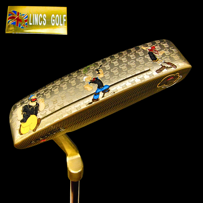 Custom Milled Popeye Cartoon Themed Ping Anser Putter 88.5cm Genuine Leather HC