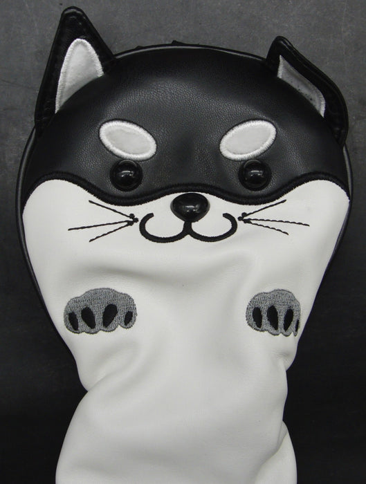 Set of 2x Hello NRC Akita Dog Wood Head Covers