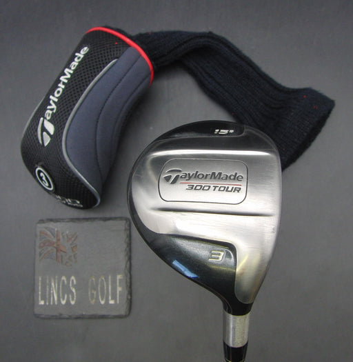 TaylorMade 300 Tour 15° 3 Wood Stiff Graphite Shaft TaylorMade Grip + Head Cover