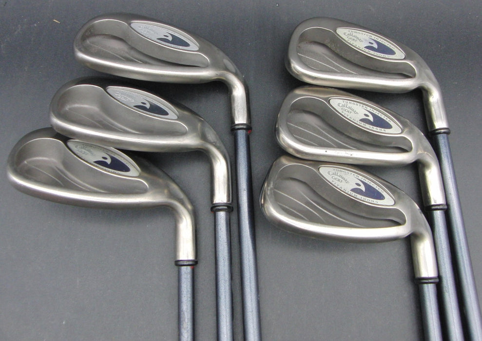 Set of 6x Callaway HawkEye Irons 6-PW+AW Regular Graphite Shafts BigBertha Grips