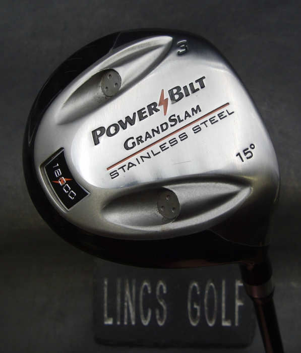 PowerBilt Grand Slam Stainless Steel 180cc 15° 3 Wood Regular Graphite Shaft