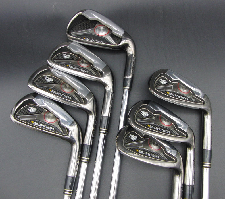 Set of 7 TaylorMade Burner TP 4-PW Stiff Steel Shafts TaylorMade Grips*