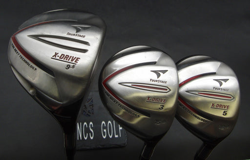 Set of 3 Bridgestone TourStage X-Drive 3+5 Woods & Driver Stiff Graphite Shafts
