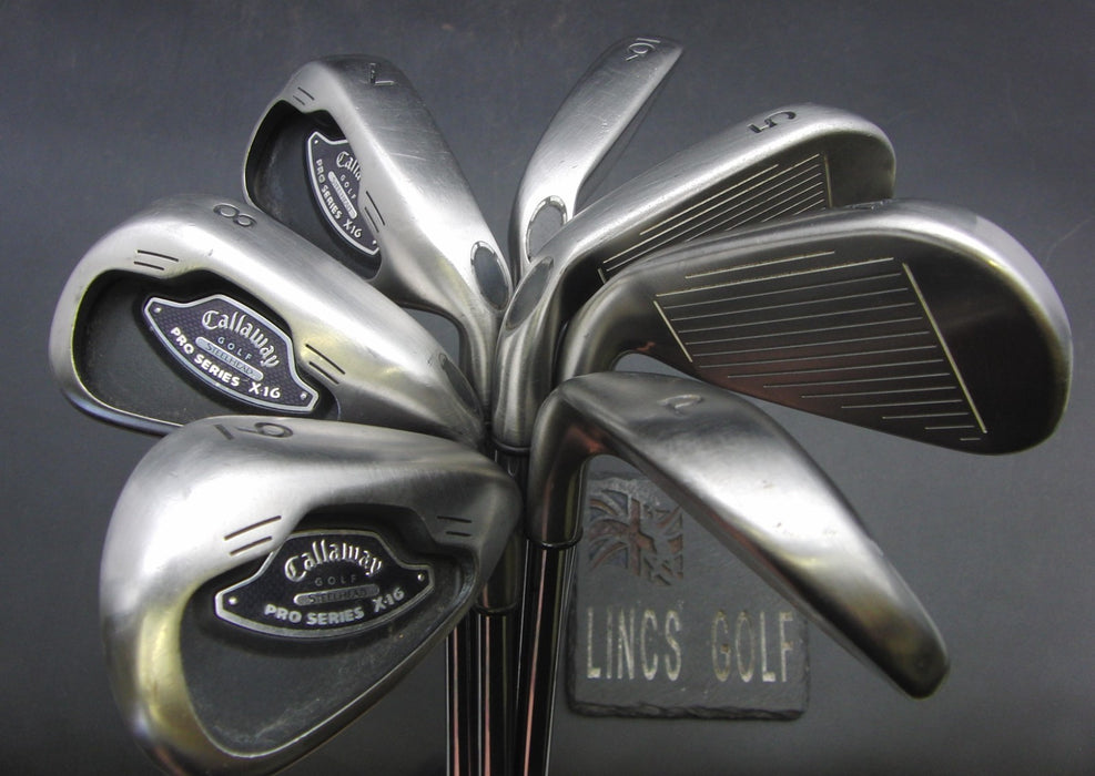 Set of 7x Callaway Steelhead Pro Series X-16 Tour 4-PW Irons Stiff Steel Shafts